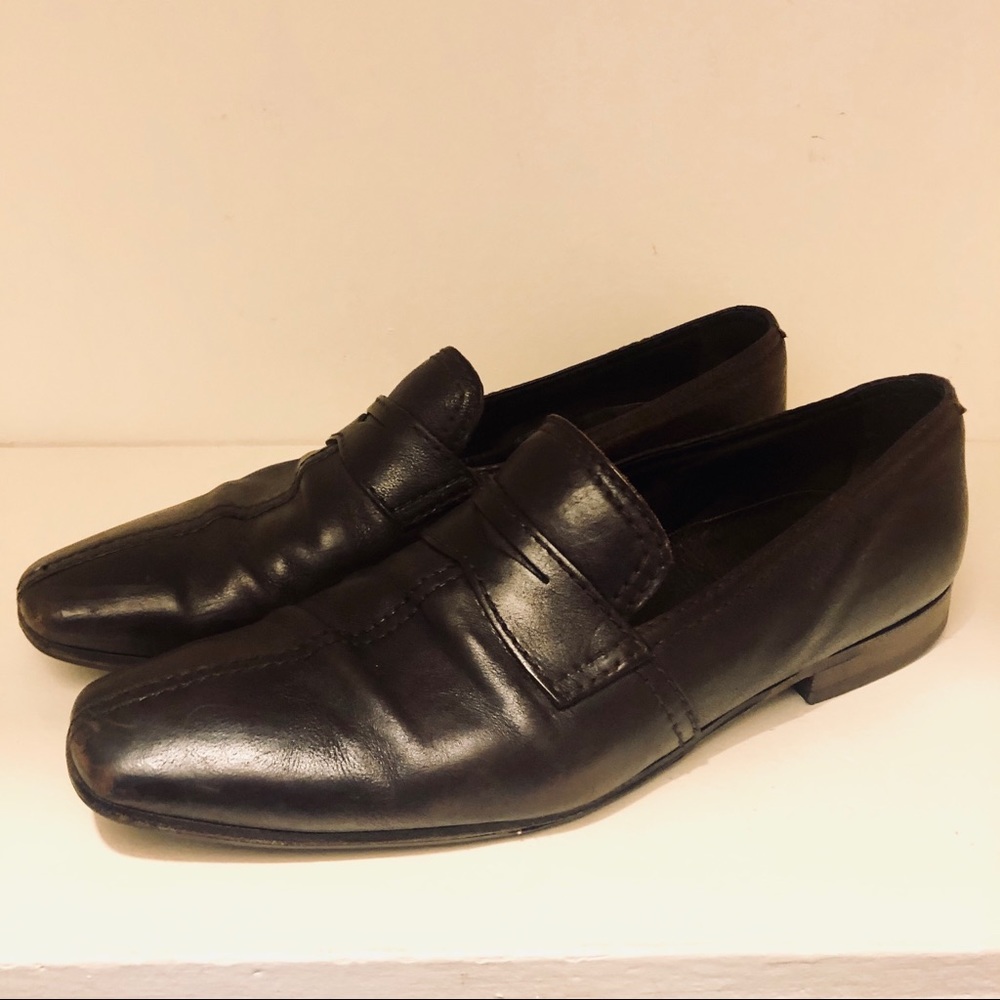 Prada Dark Brown Leather Loafers Size IT 8.5